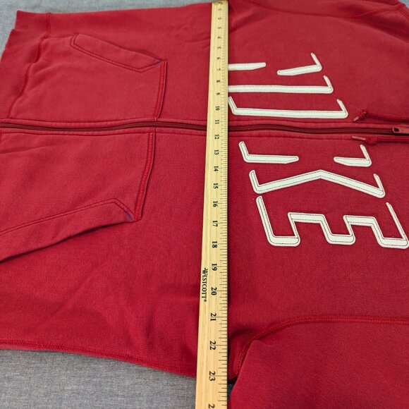 Nike Vintage Y2K Men's Red and White Full-Zip Hoodie - Size L - Picture 9 of 13